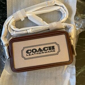 Coach Leatherware Canvas Bag with Brown Trim - brand new